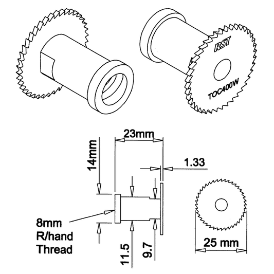 Titanium Ward Cutter TOC400WT