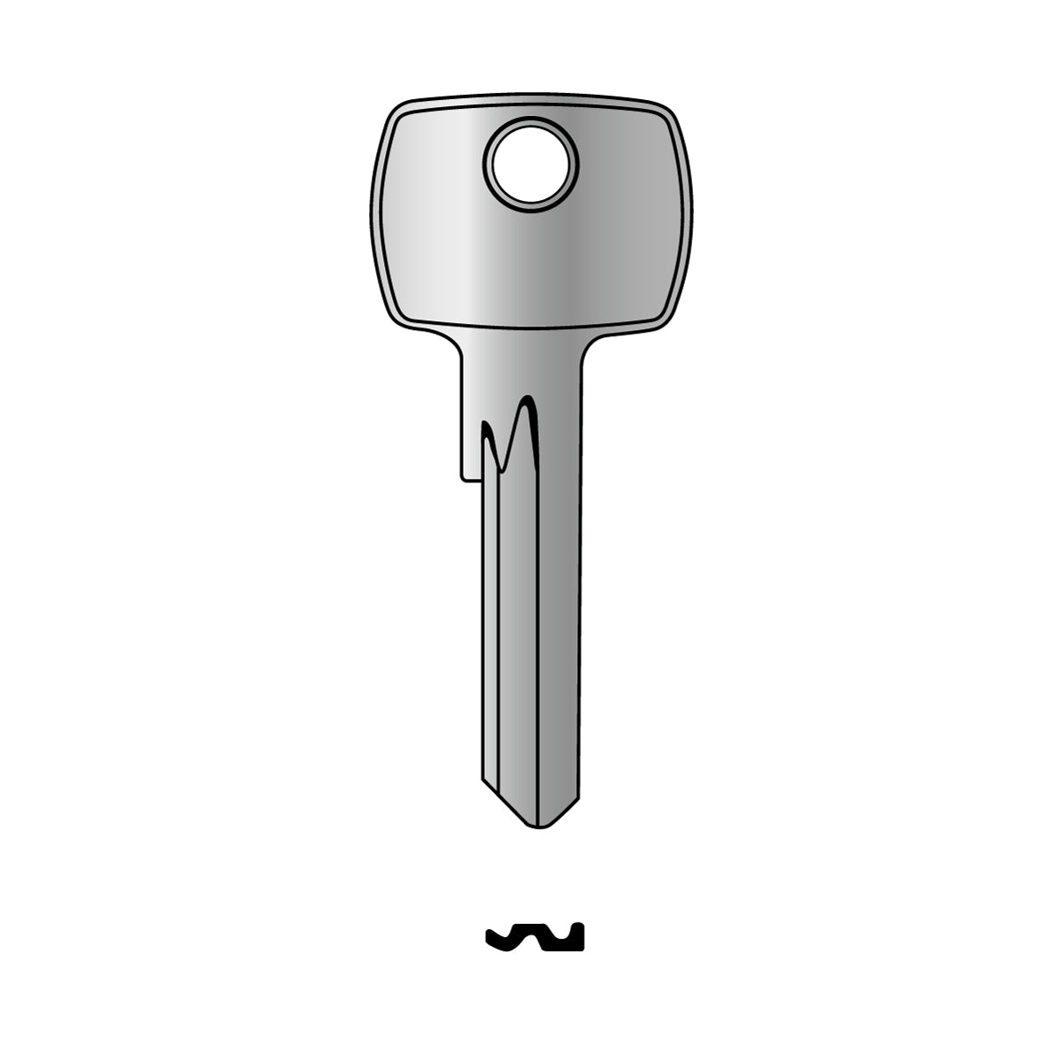 Open Key Asc ASC1 Errebi Cylinder Key Blank to suit Asec Vital – C.O.Tilney